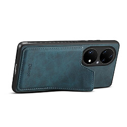 Coque en TPU + PU porte-carte bord antidérapant, hybride bleu pour votre Huawei P50 Pro