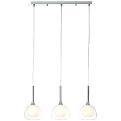 Brilliant (Lighting) Suspensions HADAN 3x40W E14 Chrome-blanc-transparent