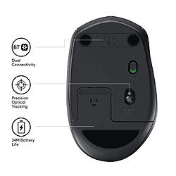 Avis Universal Souris Bluetooth sans fil silencieuse 2,4 GHz Unified Dual Mode 1000 DPI Multiple Devices Optical Silent Office Mouse PC | Mouse (Noir)