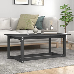 ComfortXL Table Basse Gris 110x55x45 Cm Bois Massif De Pin