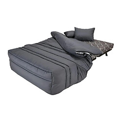 Acheter Vente-Unique Canapé convertible BZ 100% coton fermeture assistée, 140x190 cm gris - CANYON III