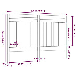 Acheter vidaXL Tête de lit Marron miel 126x4x100 cm Bois massif de pin