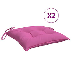 vidaXL Coussins de chaise lot de 2 rose 50x50x7 cm tissu oxford