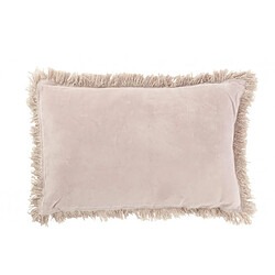 Dansmamaison Coussin Frange Coton Velours Gris