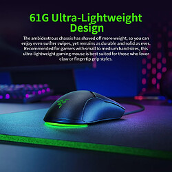 Acheter Universal Mini souris filaire 61g légère 8500dpi PAW3359 capteur optique chromaticité RVB souris gaming vitesse de la souris vitesse(Le noir)