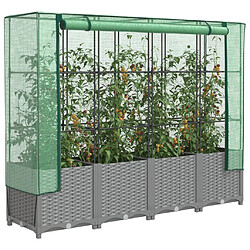 vidaXL Jardinière surélevée avec housse aspect rotin 160x40x138 cm