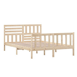 Avis vidaXL Cadre de lit sans matelas bois massif 140x200 cm