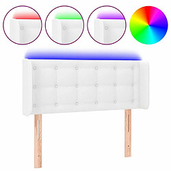 Maison Chic Tête de lit scandinave à LED,meuble de chambre Blanc 103x16x78/88 cm Similicuir -MN21163