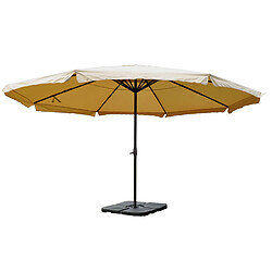 Mendler Parasol en aluminium Meran Pro, gastronomie, marché, avec volant, Ø 5m ~ crème avec pied