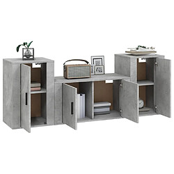 Avis Maison Chic Ensemble de meubles TV 3 pcs pour salon - Gris béton Bois d'ingénierie -MN31540