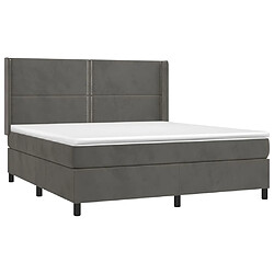 Avis vidaXL Sommier à lattes de lit matelas et LED Gris foncé 180x200 cm