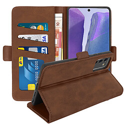 Avizar Housse Samsung Galaxy Note 20 Étui Folio Porte-carte Fonction Support marron