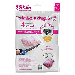 Graines Creatives 4 feuilles de plastique dingue imprimable A4 - Transparent