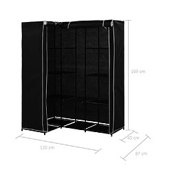 vidaXL Garde-robe d'angle Noir 130x87x169 cm pas cher