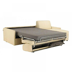 Acheter Inside 75 Canapé d'angle SUN convertible EXPRESS 120cm cuir vachette Beige matelas épaisseur 16cm