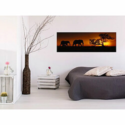 Paris Prix Tableau Imprimé Elephant Family Orange 40 x 120 cm