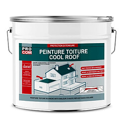 PRO COM Cool roof - Peinture toiture anti chaleur, peinture blanche réfléchissante PROCOM-10 litres-Blanc