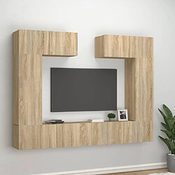 Maison Chic Ensemble de meubles TV 6 pcs | Banc TV Moderne pour salon | Meuble de Rangement - Chêne sonoma Bois d'ingénierie -MN48299