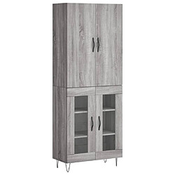 vidaXL Buffet haut Sonoma gris 69,5x34x180 cm Bois d'ingénierie