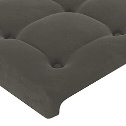 Maison Chic Tête de lit scandinave à LED,meuble de chambre Gris foncé 144x5x78/88 cm Velours -MN19308 pas cher