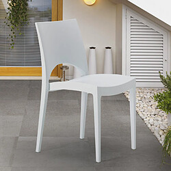 24 Chaises Paris Grand Soleil en polypropylène Restaurant bar café promo stock, Couleur: Blanc