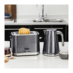 Avis Russell Hobbs 25250-56 Toaster Grille-Pain Geo Steel, 4 Fonctions, Temperature Ajustable, Rechauffe Viennoiseries, Pince