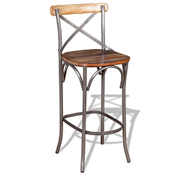 vidaXL Tabouret de bar Bois de récupération massif