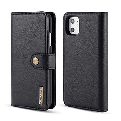 Wewoo Coque Etui en cuir magnétique amovible avec support et fentes pour cartes et portefeuille iPhone 11 Noir