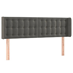 Maison Chic Tête de lit scandinave avec oreilles,meuble de chambre Gris foncé 147x16x78/88 cm Velours -MN34283