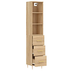 Avis vidaXL Buffet haut Chêne sonoma 34,5x34x180 cm Bois d'ingénierie