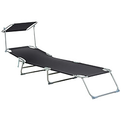 Beliani Chaise longue Métal Noir FOLIGNO pas cher