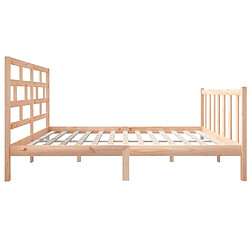 Maison Chic Lit petit double - Cadre de lit,Structure du lit Contemporain pour chambre bois de pin massif 120x190 cm -MN99431 pas cher