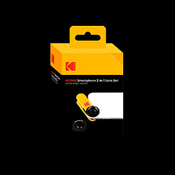 Kodak 2-en-1 Kit d'objectifs pour Smartphone Composé d'un Grand Angle de 100° et d'un Objectif Macro 15X (fixation Universelle par clip, Fonctionne avec les caméras MultiCams et les caméras Frontales) - Negro pas cher