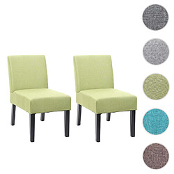 Mendler 2x chaise de salle à manger HWC-F61, fauteuil lounge, tissu/textil ~ vert