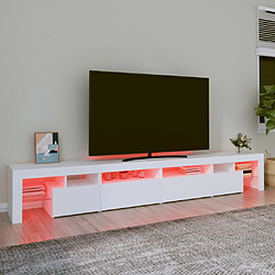 Acheter vidaXL Meuble TV avec lumières LED Blanc 260x36,5x40 cm