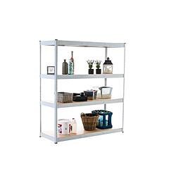 Decoshop26 Etagère galvanisée pour charges lourdes en métal 4 niveaux blanc 160x60x180cm ETA10072