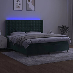 Avis Maison Chic Lit adulte- Lit + matelas + LED,Sommier à lattes de lit matelas et LED Vert foncé 180x200 cm -GKD43261