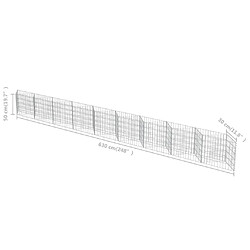 vidaXL Mur de gabion Acier galvanisé 630x30x50 cm pas cher