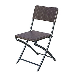 Pack de 2 Chaises d'Extérieur Pliantes Habitex 44,5x54x81cm Chaises Ciseaux en Métal et Polyéthylène avec Design Imitation Rotin