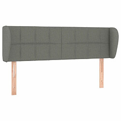 Maison Chic Tête de lit scandinave avec oreilles,meuble de chambre Gris foncé 147x23x78/88 cm Tissu -MN78491