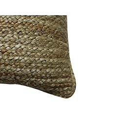 Vente-Unique Coussin tressé 100% jute - 60 x 60 cm - Naturel - ZAMBAI