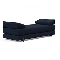 Inside 75 Méridienne design SIGMUND INDU Mixed Dance, Blue convertible lit 160*200 cm pieds Acier noir