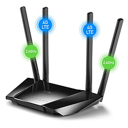 Acheter Cudy LT400 Routeur WiFi N 4G LTE 300 Mbps - 1x Port Wan 10/100Mbps et 3x Ports Lan 10/100Mbps - 4 Antennes Externes