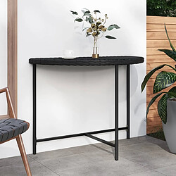 Maison Chic Table de jardin | Table d'extérieur Noir 100x50x75 cm Résine tressée -GKD24002