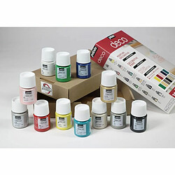 Pebeo Set de 12 peintures base eau multi-supports - 12 x 20 ml