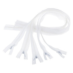 Acheter Fermetures à glissière en nylon 5pcs fermeture à glissière fermeture invisible pour coudre blanc