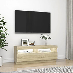 Acheter vidaXL Meuble TV avec lumières LED chêne sonoma 100x35x40 cm