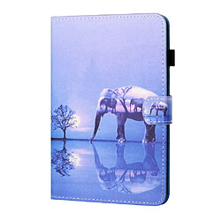 Etui en PU impression de motifs avec support et porte-cartes l'éléphant pour votre Lenovo Tab M10 TB-X605F/X505F