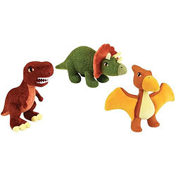 JEMINI Les Jeminosaures Lot de 3 peluches dinosaure tyrannosaure, pteranodo et triceratops +/- 18 cm - 100% recyclé