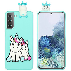 Coque en TPU antichoc, motif figurines 3D Cheval en couple pour votre Samsung Galaxy S22 5G